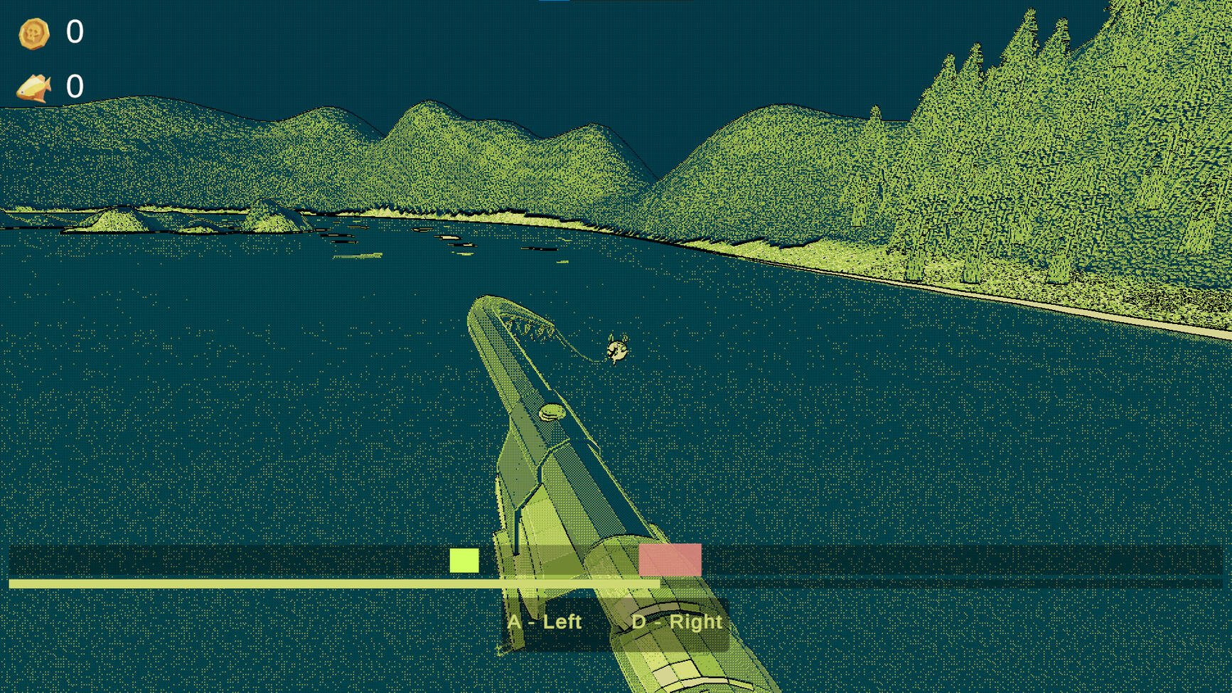 A screenshot of Feeding Fishhook featuring the fish catching mechanics