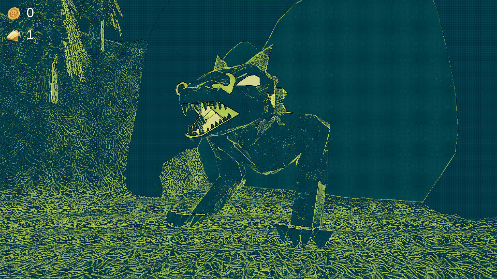 A screenshot from Feeding FishHook featuring the eponymous dragon!